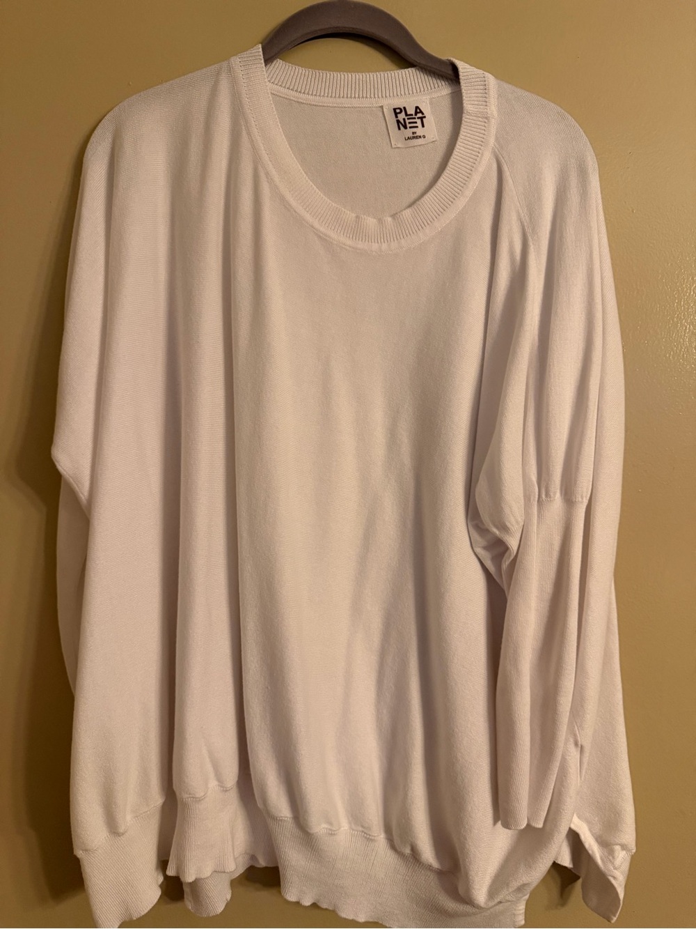 Planet by LaurenG White Crewneck Sweater OSFA